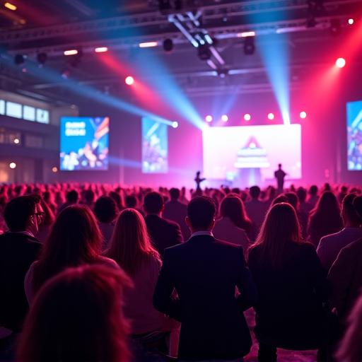 Gambar suasana meriah sebuah acara persidangan yang dihadiri ramai orang.