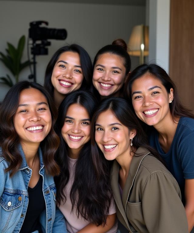 Pasukan Lensa Emas Visuals bergambar bersama di studio mereka yang moden.